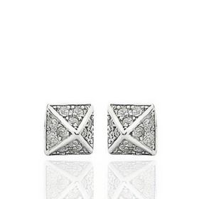 Foto de 25-0510P - PENDIENTES PLATA PIRÁMIDE CIRCONITA 4MM