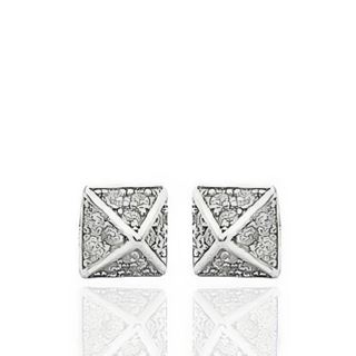 Foto de 25-0510P - PENDIENTES PLATA PIRÁMIDE CIRCONITA 4MM
