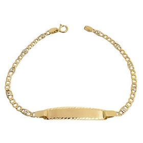 Foto de 88-1599C - PULSERA BEBÉ PLACA CIRCONITA 3X1 (PLACA 4X20MM) 12CM (1,08gr) 18K