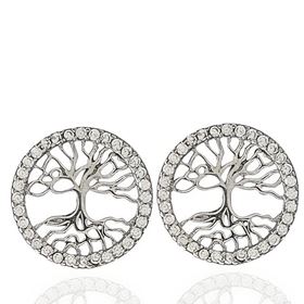 Foto de 25-0019P - PENDIENTES PLATA ÁRBOL DE LA VIDA CIRCONITA 13MM