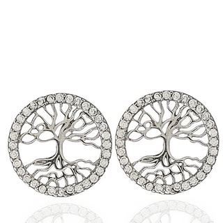 Foto de 25-0019P - PENDIENTES PLATA ÁRBOL DE LA VIDA CIRCONITA 13MM
