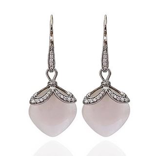 Foto de 43-4164R - *OFERTA* PENDIENTES PLATA PIEDRA ROSA CIRCONITA 44MM 