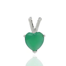 Foto de 25-0012CV - COLGANTE PLATA CORAZÓN VERDE 6MM