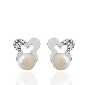Foto de 62-004PB - PENDIENTES "NETO" BRILLANTES MARIPOSA PERLA 6MM O.B. 18K