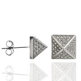 Foto de 25-0477P - PENDIENTES PLATA PIRÁMIDE CIRCONITA 8X8MM