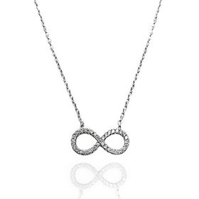 Foto de 25-045G - GARGANTILLA PLATA INFINITO CIRCONITA 7X15MM 42CM (ALARGADOR 5CM)