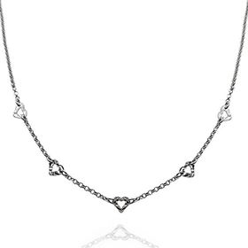Foto de 20-13G - GARGANTILLA PLATA CORAZONES 45CM