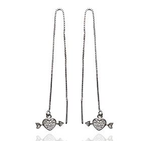 Foto de 25-5250 - PENDIENTES PLATA CORAZÓN CIRCONITA 10CM