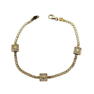Foto de 13-6781PU - PULSERA 3 MOTIVOS CIRCONITA 6MM 16CM (3,14gr) 18K
