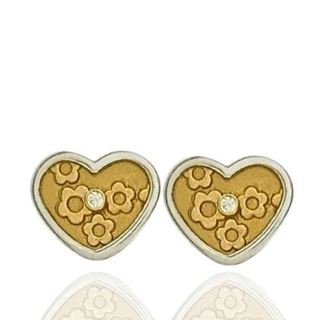 Foto de 51-1626906 - PENDIENTES CORAZÓN BICOLOR CIRCONITA 9MM 18K