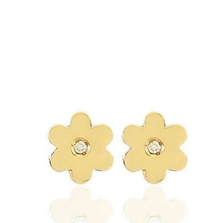 Foto de 71-6853B - PENDIENTES "NETO" BRILLANTE FLOR 5MM 18K