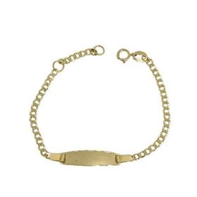 Foto de 9K10-00-5981 - PULSERA BEBÉ PLACA BARBADA 2.5MM (PLACA 5.5X20MM) 14.5CM (ANILLA A 2CM) 9K**