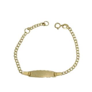 Foto de 9K10-00-5981 - PULSERA BEBÉ PLACA BARBADA 2.5MM 14.5CM 9K**