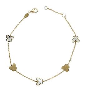 Foto de 10-447-1269 - PULSERA MARIPOSAS NÁCAR 19CM 18K**