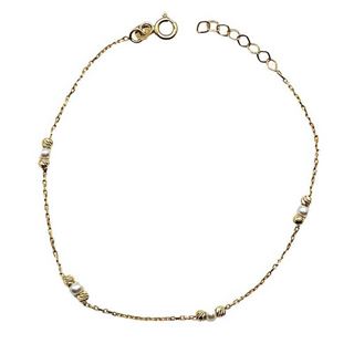 Foto de 10-475-1979 - PULSERA PERLAS BOLAS LAPIDADAS 17CM 18K**