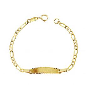 Foto de 9K88-010 - PULSERA BEBÉ PLACA 3X1 2.5MM 12.5CM 9K**