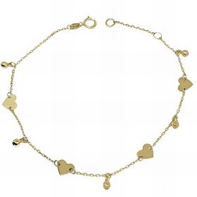 Foto de 28-10198 - PULSERA CORAZONES 5MM 19CM 18K