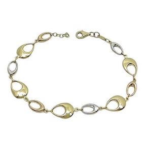 Foto de 10-139-2635 - PULSERA TRICOLOR BRILLO 9MM 19CM (4,44gr) 18K
