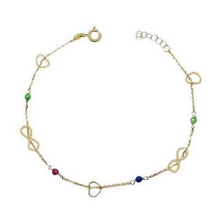 Foto de 10-656-151 - PULSERA INFINITOS PIEDRAS COLOR 17.5CM 18K**