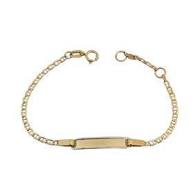 Foto de 10-00-8367 - PULSERA BEBÉ PLACA BICOLOR 14CM 14.5CM (1,46gr) 18K