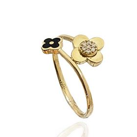 Foto de 10-711-382S - SORTIJA FLORES ESMALTE CIRCONITA 12MM 18K