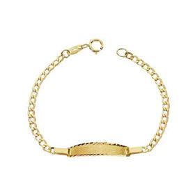 Foto de 88-1615 - PULSERA BEBÉ PLACA BARBADA 2MM 12CM (1,09gr) 18K 