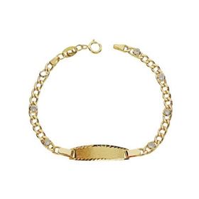 Foto de 45-053-P - PULSERA BEBÉ PLACA 3X1 CIRCONITA 12CM (1,22gr) 18K